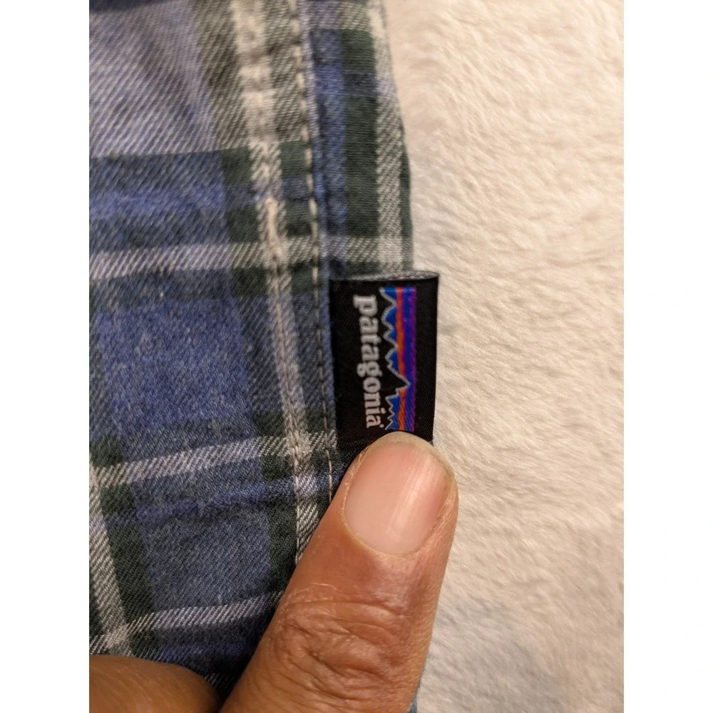 Patagonia Organic Cotton Flannel‎ Shirt Plaid Button Up Long Sleeve Mens M